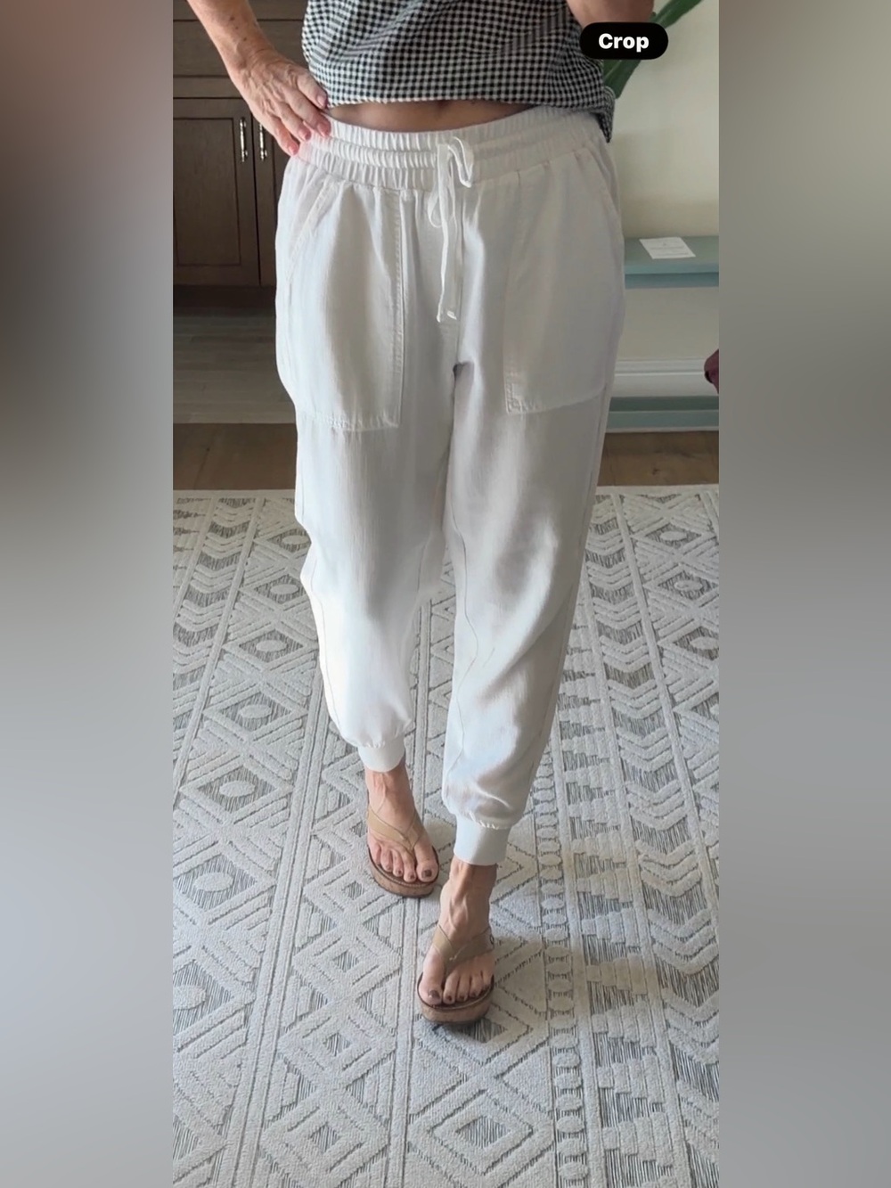 Splendid White Drawstring Jogger Pants - Relaxed Fit